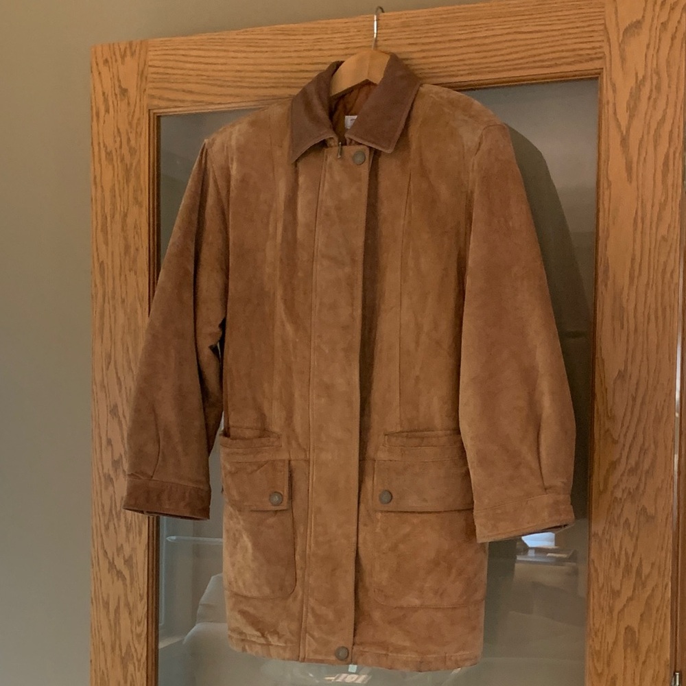 Talbots Tan Suede and Brown Leather Jacket